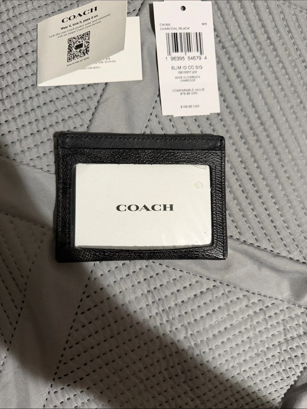 Black Coach New York Leather Card Holder Wallet - Minimal Men's Accessory